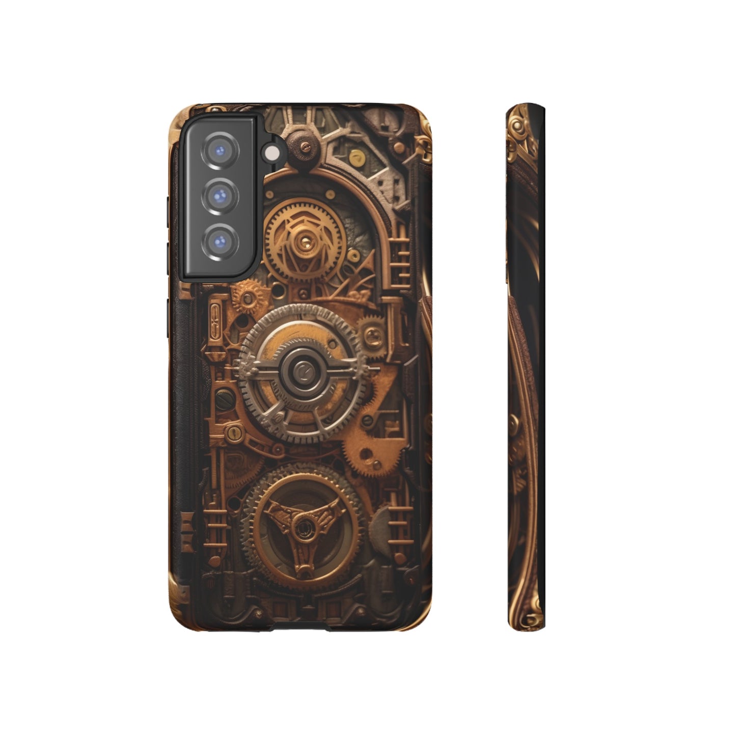 Gearworks Tough Phone Case – Steampunk Clockwork Design for iPhone, Samsung Galaxy, and Google Pixel Devices