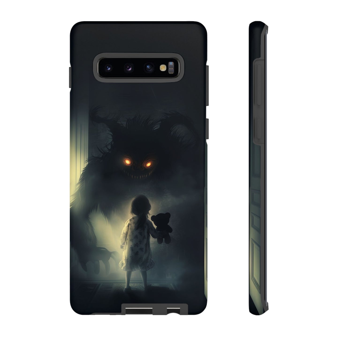 A Child Facing A Terrifying Monster Phone Case - for iPhone, Samsung Galaxy, and Google Pixel Devices