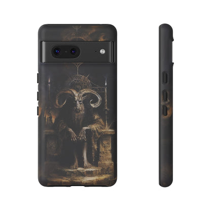 Dark Gothic Goat Demon Phone Case - Occult Horned Beast Art Design