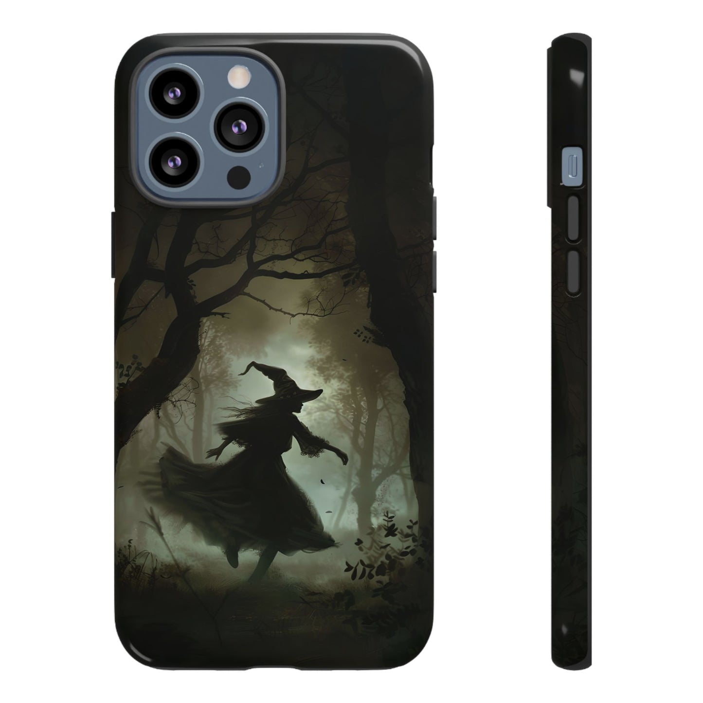 Spooky Witch Silhouette Phone Case - Halloween Dark Art Design for iPhone, Samsung Galaxy, and Google Pixel Devices