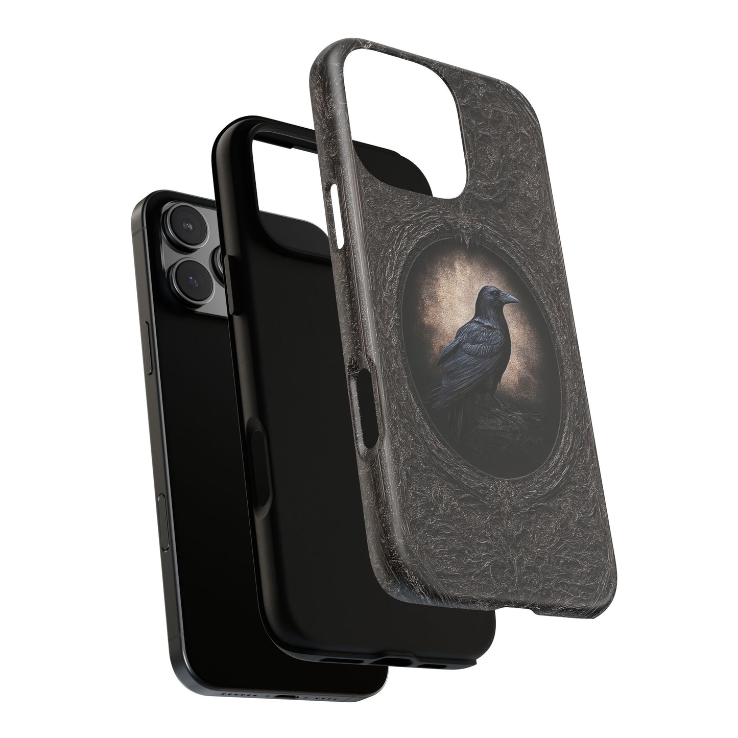 Gothic Raven Phone Case - Mysterious Dark Bird Design