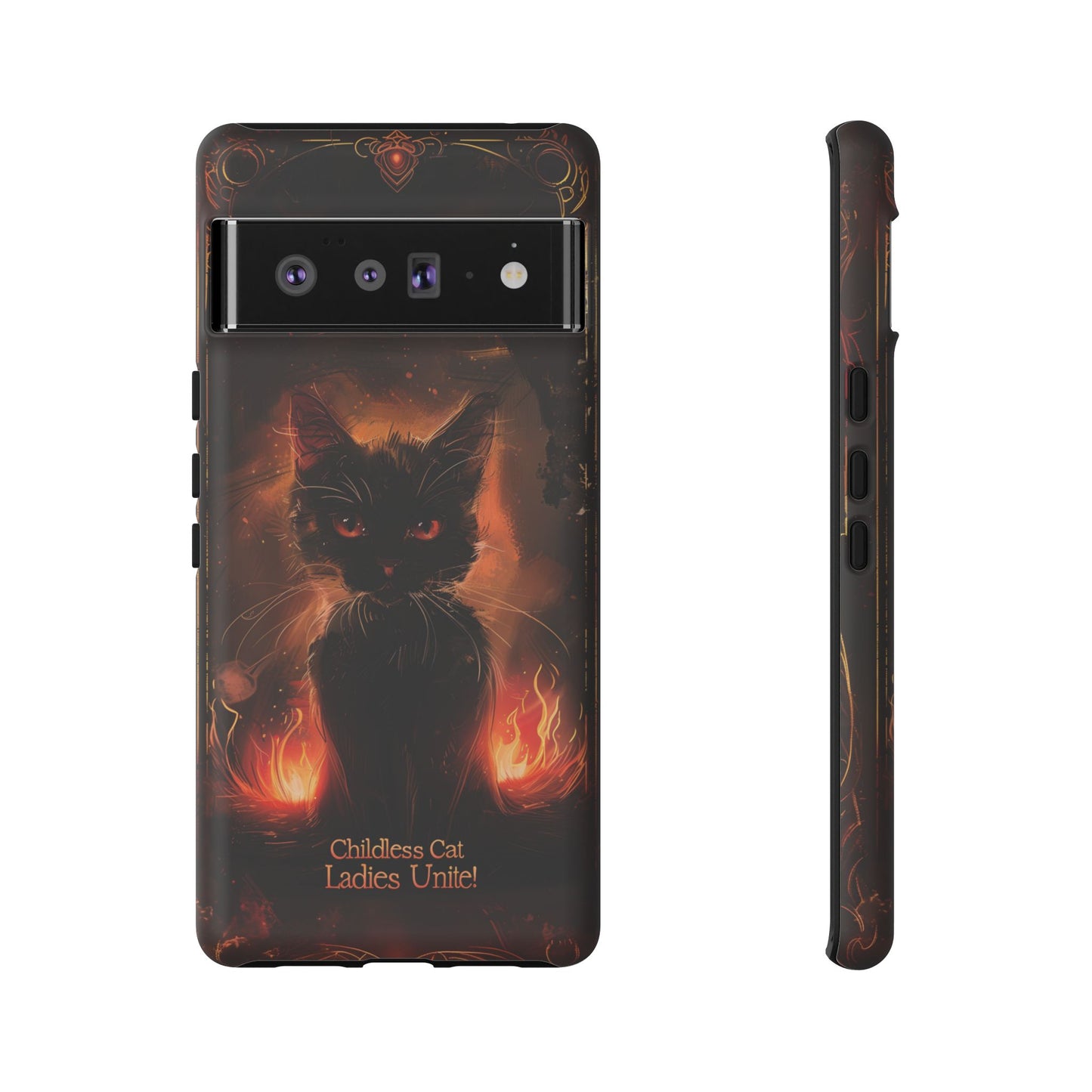 Childless Cat Ladies Unite Phone Case - Gothic Black Cat For iPhone, Samsung Galaxy, and Google Pixel Devices