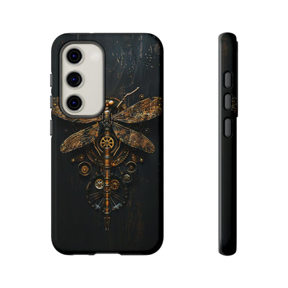 Steampunk Dragonfly Phone Case - Intricate Gear Design for iPhone, Samsung Galaxy, Google Pixel Devices