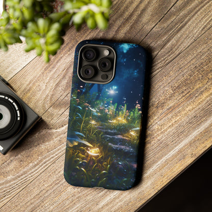 Fireflies in the Forest Tough Phone Case – Enchanting Summer Night Design for iPhone, Samsung Galaxy, and Google Pixel Devices