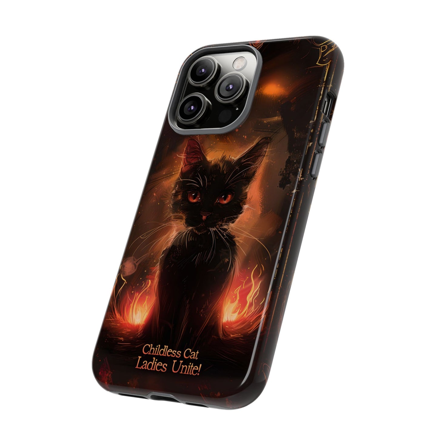 Childless Cat Ladies Unite Phone Case - Gothic Black Cat For iPhone, Samsung Galaxy, and Google Pixel Devices