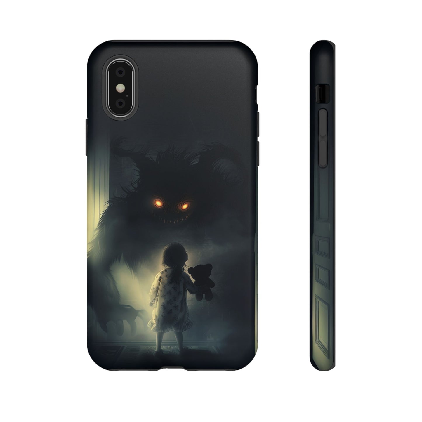 A Child Facing A Terrifying Monster Phone Case - for iPhone, Samsung Galaxy, and Google Pixel Devices