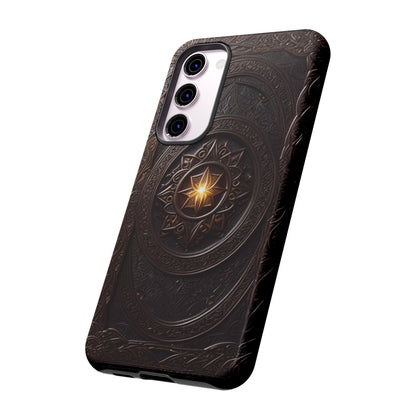 Intricate Leather Flower Tough Phone Case – Elegant Floral Design for iPhone, Samsung Galaxy, and Google Pixel Devices