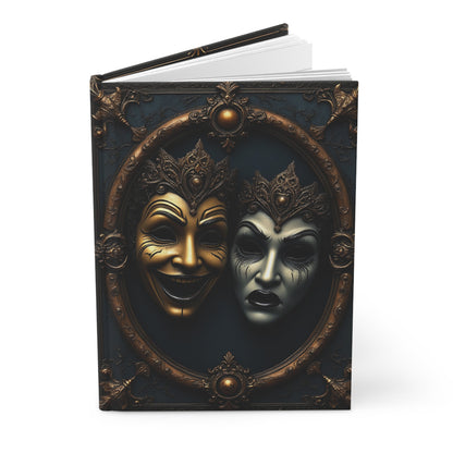 Theatrical Masks Hardcover Journal - Embrace Comedy and Tragedy