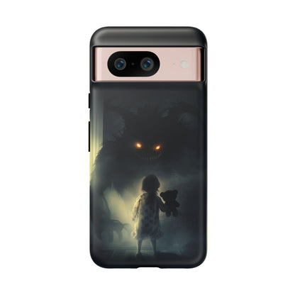 A Child Facing A Terrifying Monster Phone Case - for iPhone, Samsung Galaxy, and Google Pixel Devices