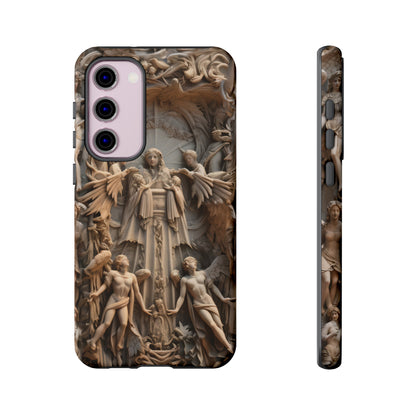 Angelic Statue Phone Case – Heavenly Gothic Marble Design for iPhone, Samsung Galaxy, and Google Pixel Devices