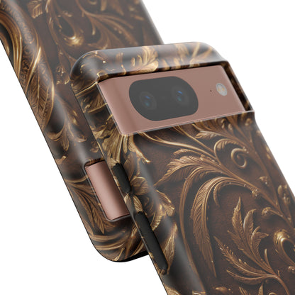 Elegant Bronze Phone Case – Victorian Floral Design for iPhone, Samsung Galaxy, and Google Pixel Devices