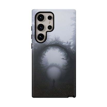 Mystical Forest Portal Phone Case - Atmospheric Foggy Path with Enchanted Tunnel For iPhone, Samsung Galaxy, and Google Pixel Devices.