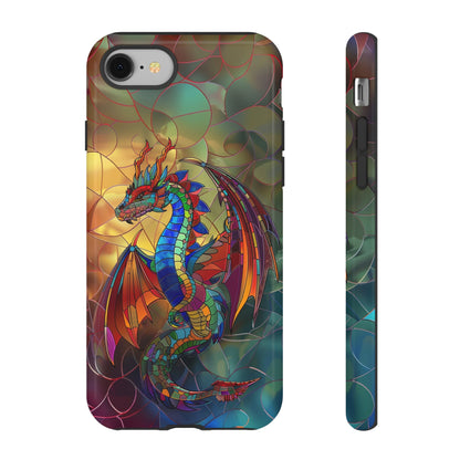 Stained Glass Dragon Phone Case - Colorful Fantasy Design for iPhone, Samsung Galaxy, Google Pixel Devices