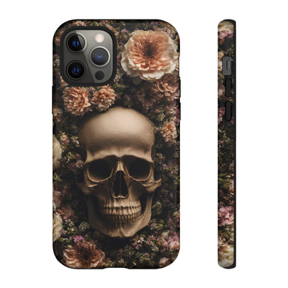 Skull and Flowers #2 Phone Case – Gothic Floral Design for iPhone, Samsung Galaxy, and Google Pixel Devices