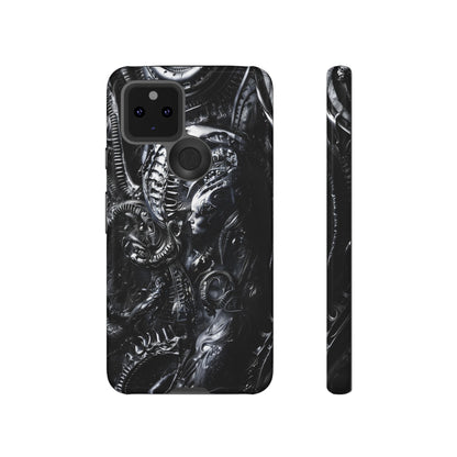 Biomechanical Transhumanism Phone Case – Alien Horror Design for iPhone and Samsung Galaxy Devices