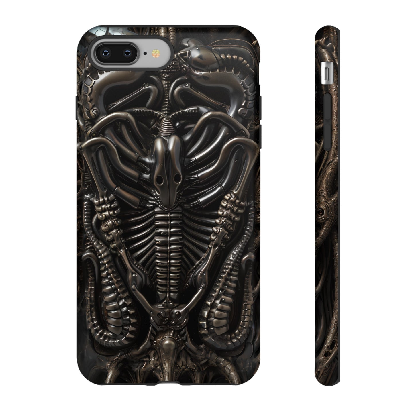 Biomechanical Nightmares Tough Phone Case – Alien Horror Design for iPhone and Samsung Galaxy Devices