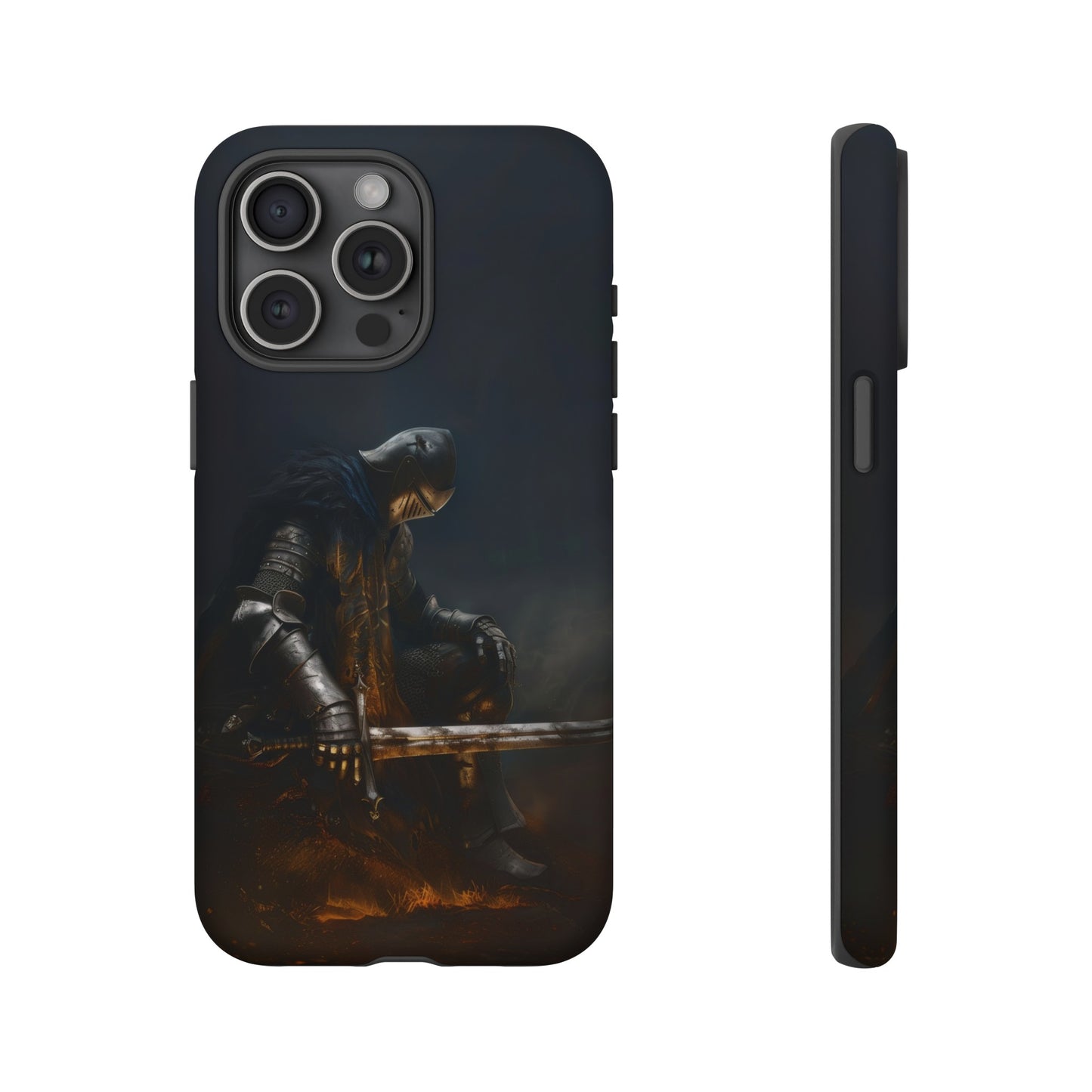 Dark Knight of the Abyss Phone Case - iPhone, Samsung Galaxy, Google Pixel - Epic Medieval Warrior Art, Protective Case, Fantasy Art