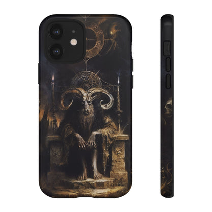 Dark Gothic Goat Demon Phone Case - Occult Horned Beast Art Design