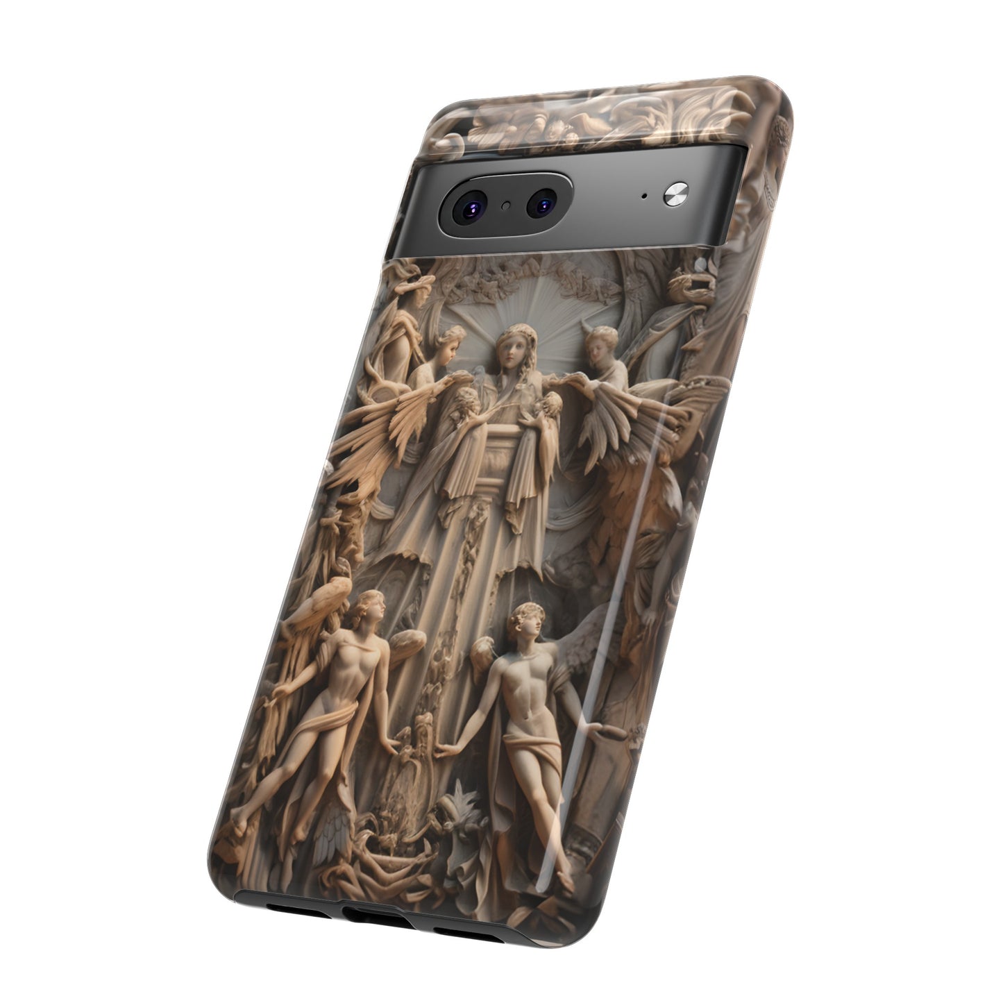 Angelic Statue Phone Case – Heavenly Gothic Marble Design for iPhone, Samsung Galaxy, and Google Pixel Devices