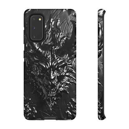 Silver Devil Phone Case – Gothic Demon Design for iPhone, Samsung Galaxy, and Google Pixel Devices