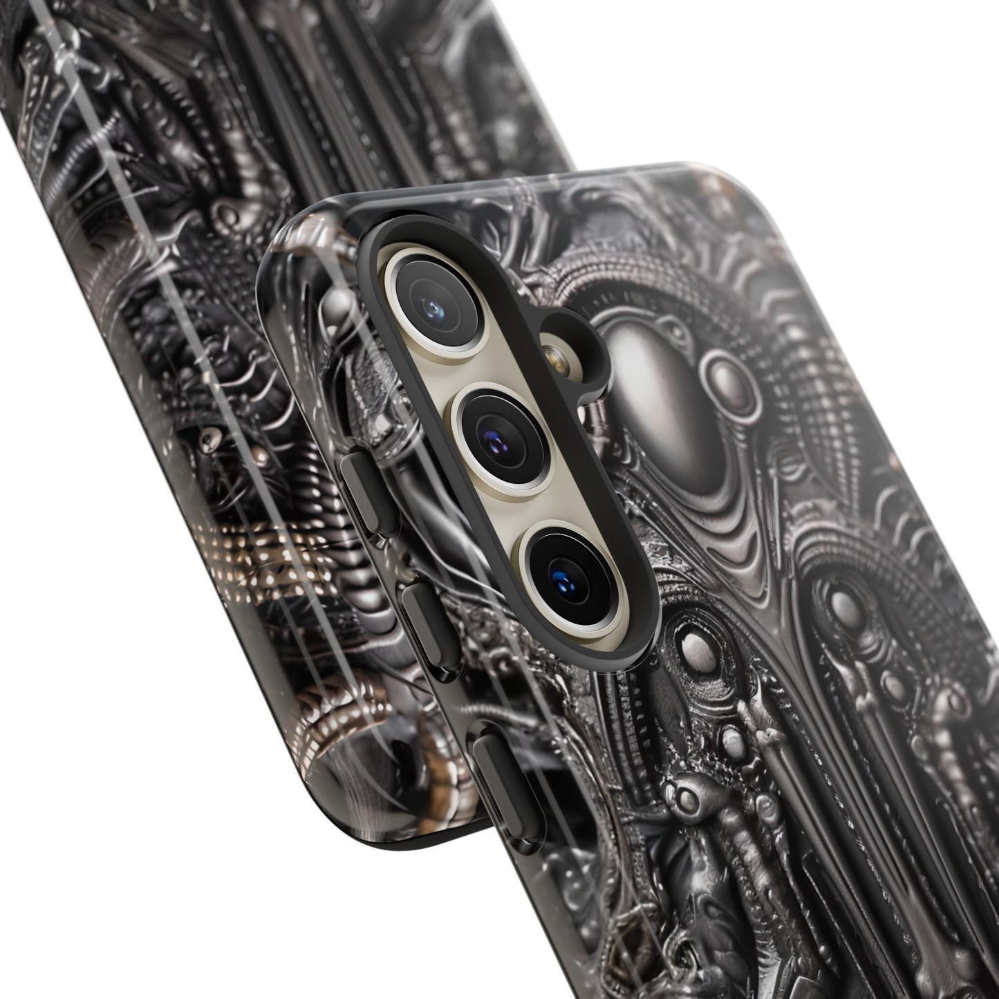 Biomechanical Horror Phone Case – Dark Sci-Fi Design for iPhone, Samsung Galaxy, Google Pixel Devices