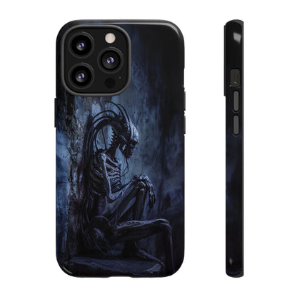 Gothic Alien Skeleton iPhone Case - Sci-Fi Horror Design