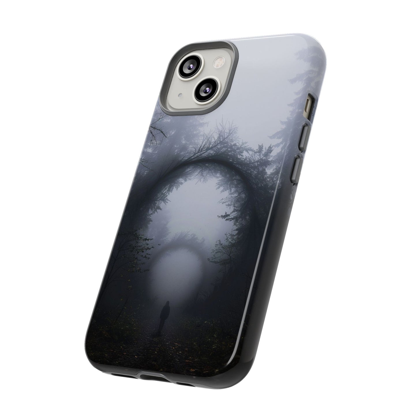 Mystical Forest Portal Phone Case - Atmospheric Foggy Path with Enchanted Tunnel For iPhone, Samsung Galaxy, and Google Pixel Devices.