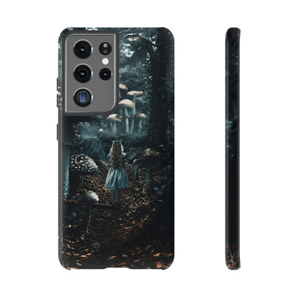 Alice in the Mushroom Forest Phone Case – Fantasy Wonderland Design for iPhone, Samsung Galaxy, and Google Pixel Devices