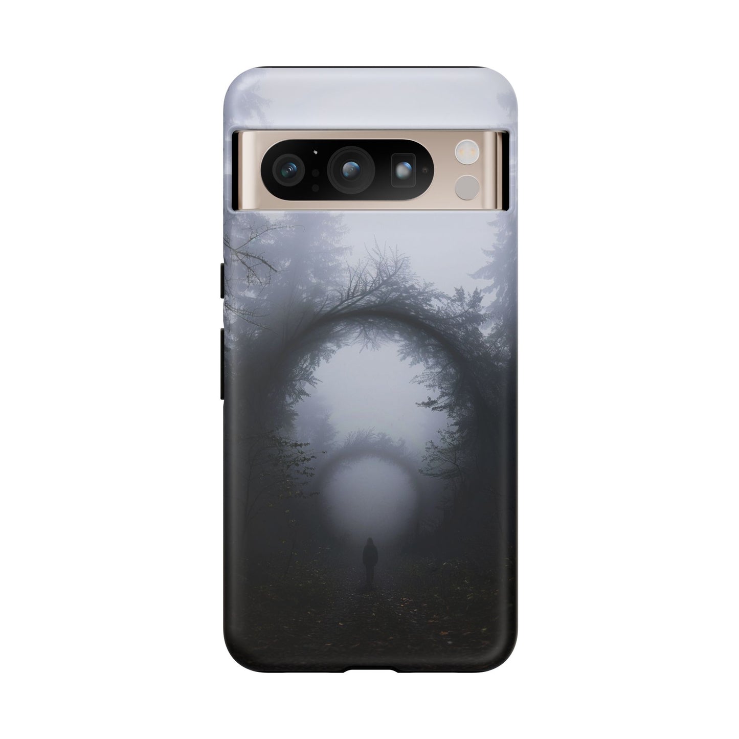 Mystical Forest Portal Phone Case - Atmospheric Foggy Path with Enchanted Tunnel For iPhone, Samsung Galaxy, and Google Pixel Devices.