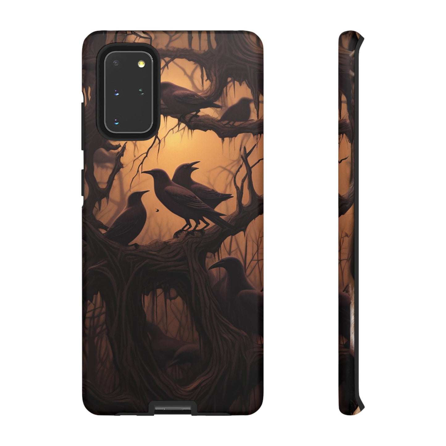 Ravens at Dusk Phone Case – Gothic Halloween Design with Edgar Allan Poe Inspired Crows for iPhone, Samsung Galaxy, and Google Pixel Devices