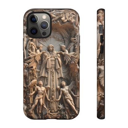 Angelic Statue Phone Case – Heavenly Gothic Marble Design for iPhone, Samsung Galaxy, and Google Pixel Devices