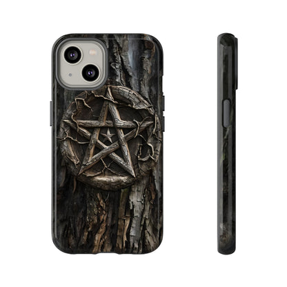 Pentacle Tree Phone Case – Wiccan Nature Magic Design for iPhone, Samsung Galaxy, and Google Pixel Devices