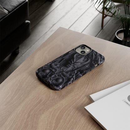 Black Demon Phone Case – Horned Hell Horror Design for iPhone, Samsung Galaxy, and Google Pixel Devices