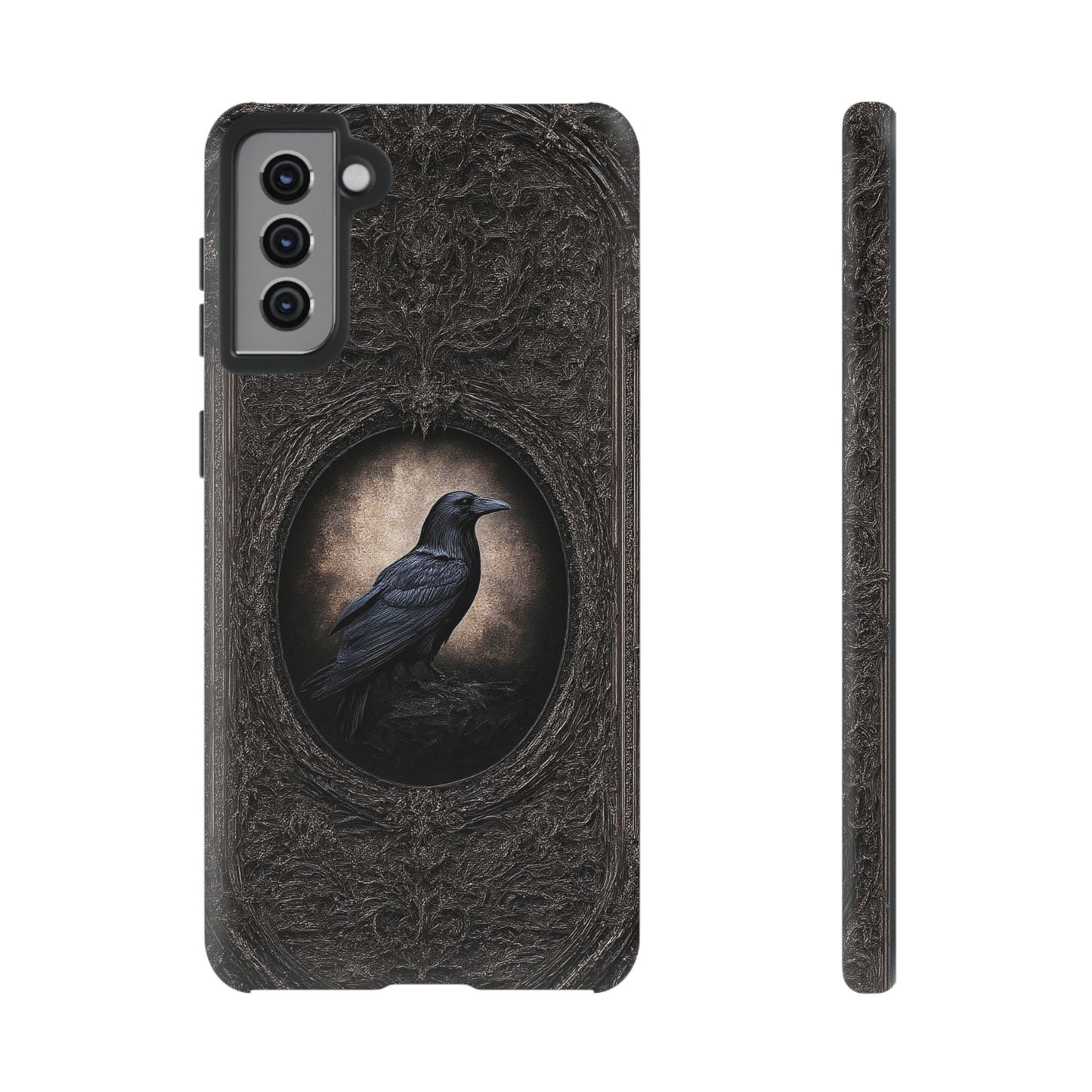 Gothic Raven Phone Case - Mysterious Dark Bird Design