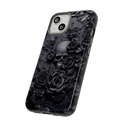 Gothic Black Roses Tough Phone Case – Elegant Dark Floral Design for iPhone, Samsung Galaxy, and Google Pixel Devices