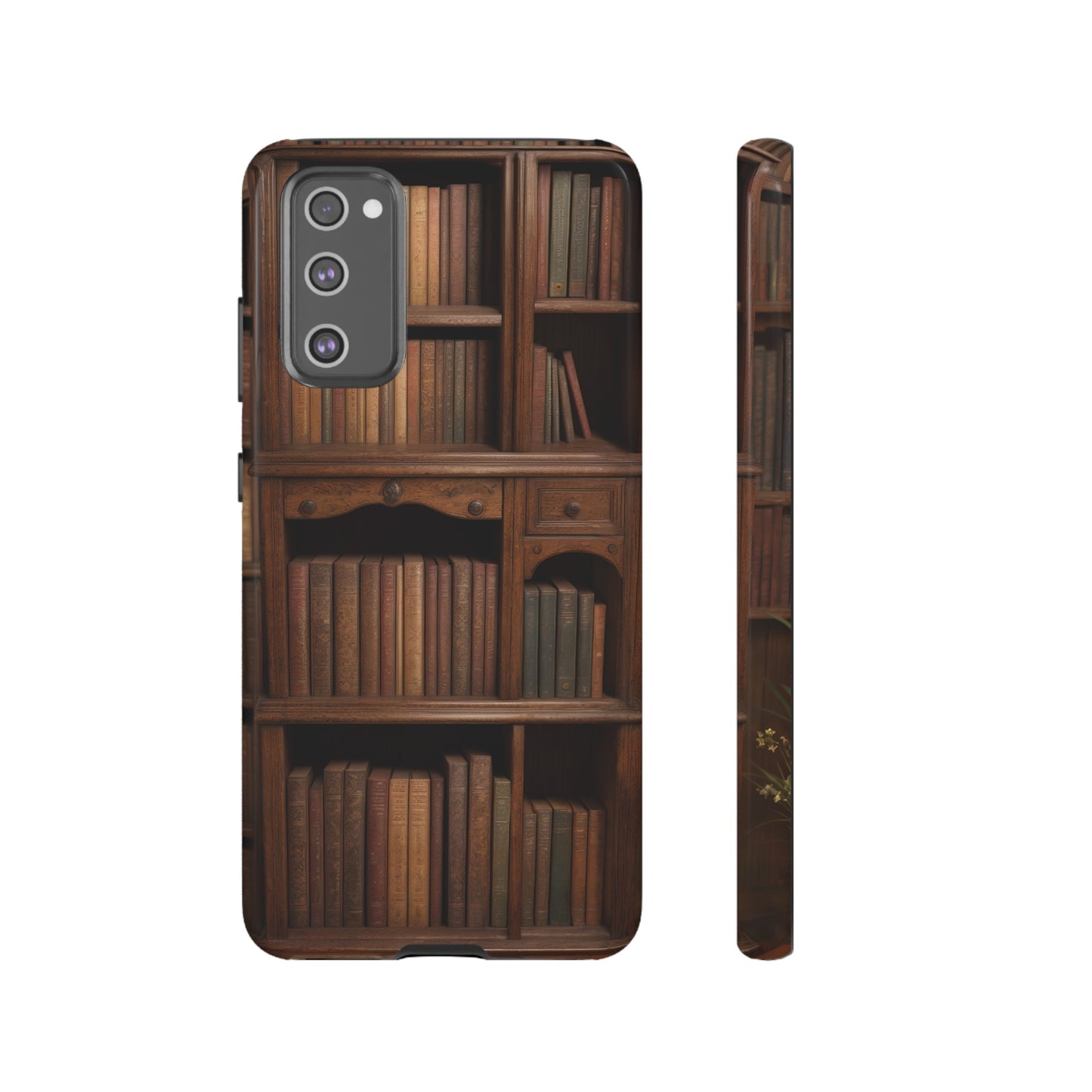 Book Shelf Phone Case – Vintage Library Design for iPhone, Samsung Galaxy, and Google Pixel Devices