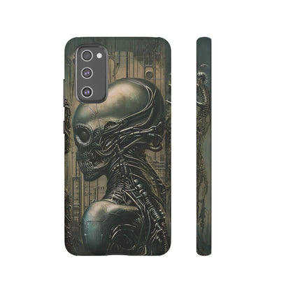 Biomechanical Android Phone Case – Futuristic Alien Horror H.R. Giger-Inspired Design for iPhone, Samsung Galaxy, and Google Pixel Devices