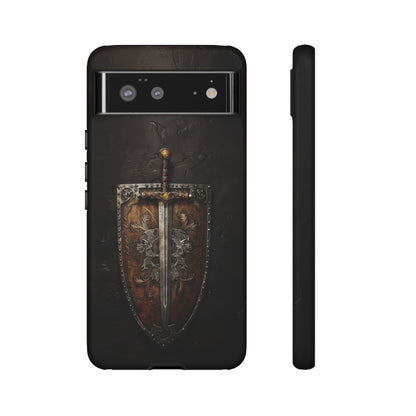 Medieval Sword and Shield Phone Case - For iPhone, Samsung Galaxy, and Google Pixel Devices