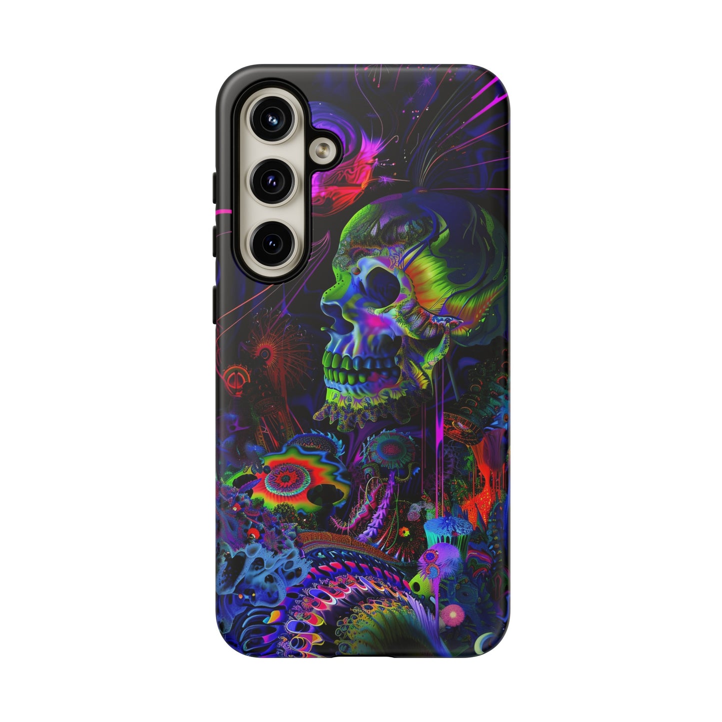 Psychedelic Skull Phone Case – Vibrant Pastel Design for iPhone, Samsung Galaxy, and Google Pixel Devices