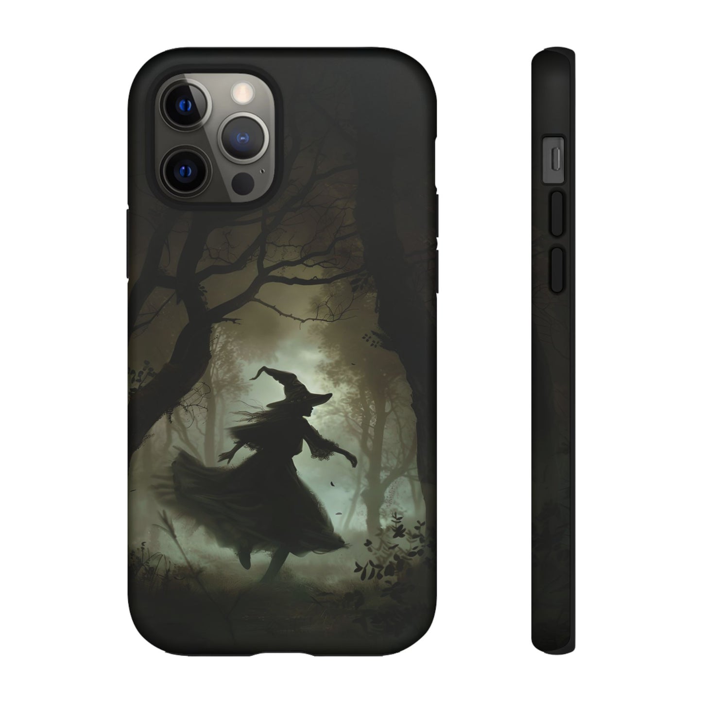 Spooky Witch Silhouette Phone Case - Halloween Dark Art Design for iPhone, Samsung Galaxy, and Google Pixel Devices