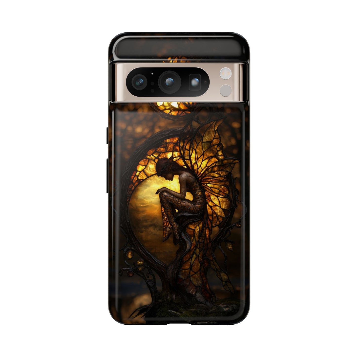 Magical Fairy Silhouette Phone Case - Enchanted Butterfly Wings and Mystical Sunset Design for iPhone & Android