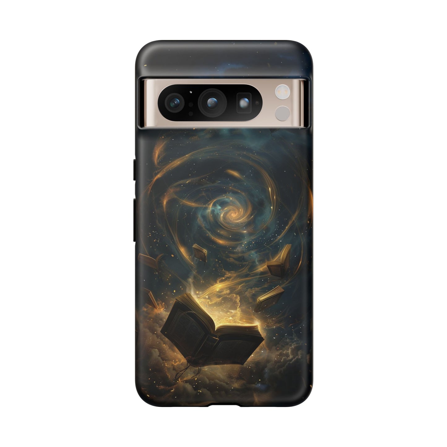 Magical Galaxy Swirling Books Phone Case - Celestial Book Lover's Gift for iPhone, Samsung Galaxy, and Google Pixel Devices