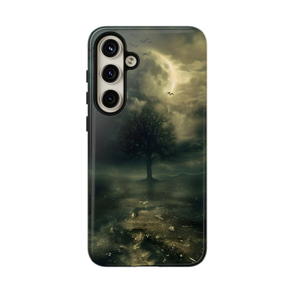 The Tree of Desolation Phone Case – Dark Fantasy Gothic Art with Full Moon for iPhone, Samsung Galaxy, and Google Pixel Devices