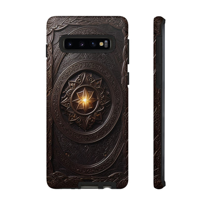 Intricate Leather Flower Tough Phone Case – Elegant Floral Design for iPhone, Samsung Galaxy, and Google Pixel Devices