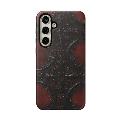 Vampiric Leather Phone Case for iPhone, Samsung Galaxy, and Google Pixel Devices - Gothic Ornate Design