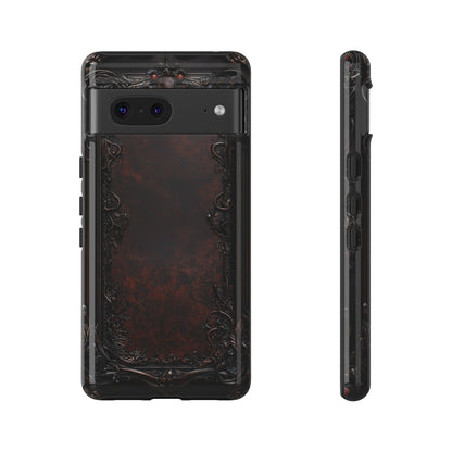 Gothic Ornate Leather-Inspired Phone Case - Dark Aesthetic Cover