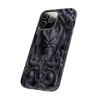 Black Demon Phone Case – Horned Hell Horror Design for iPhone, Samsung Galaxy, and Google Pixel Devices