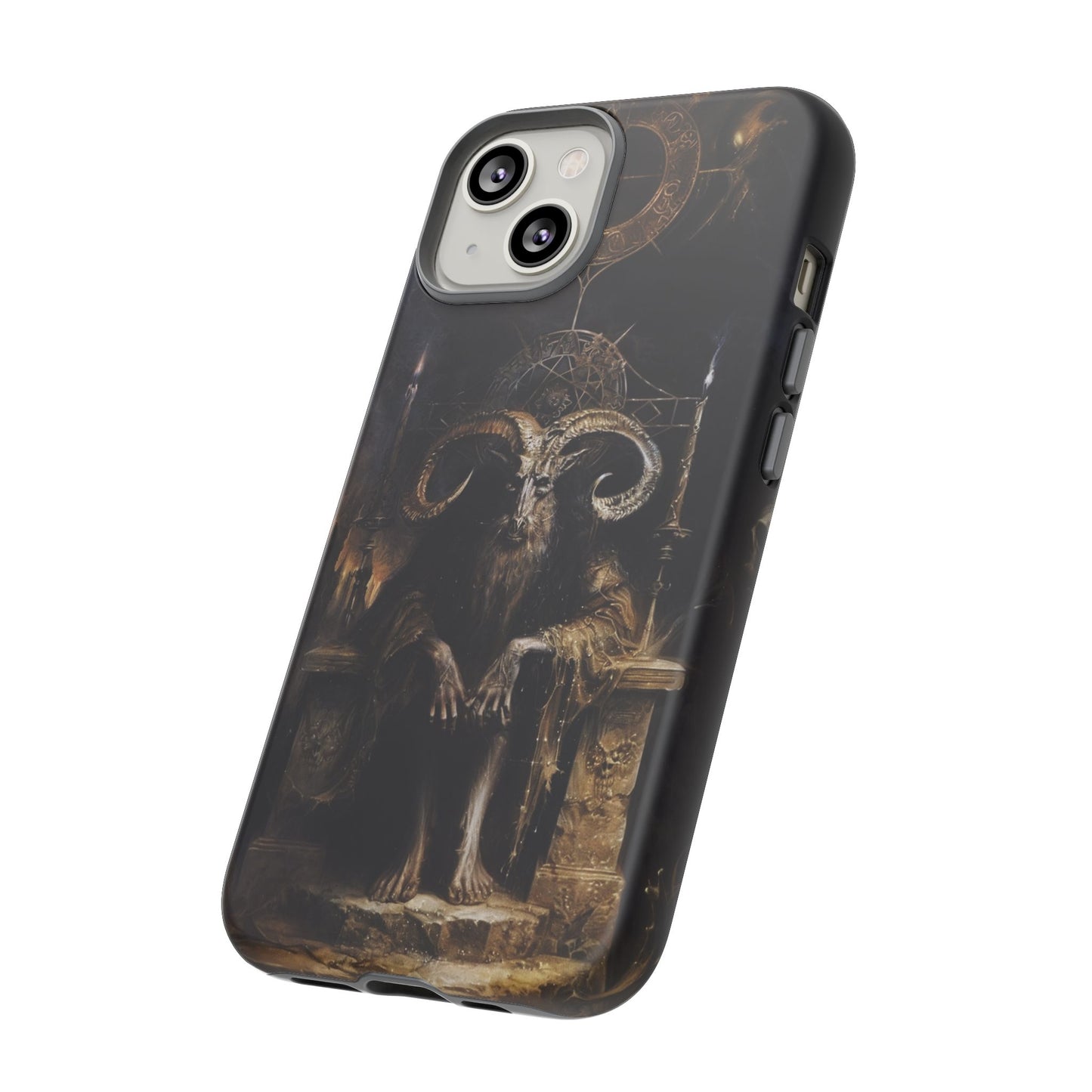 Dark Gothic Goat Demon Phone Case - Occult Horned Beast Art Design