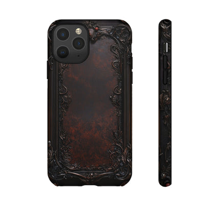 Gothic Ornate Leather-Inspired Phone Case - Dark Aesthetic Cover