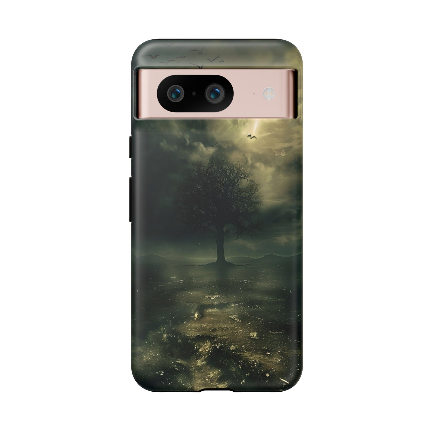 The Tree of Desolation Phone Case – Dark Fantasy Gothic Art with Full Moon for iPhone, Samsung Galaxy, and Google Pixel Devices